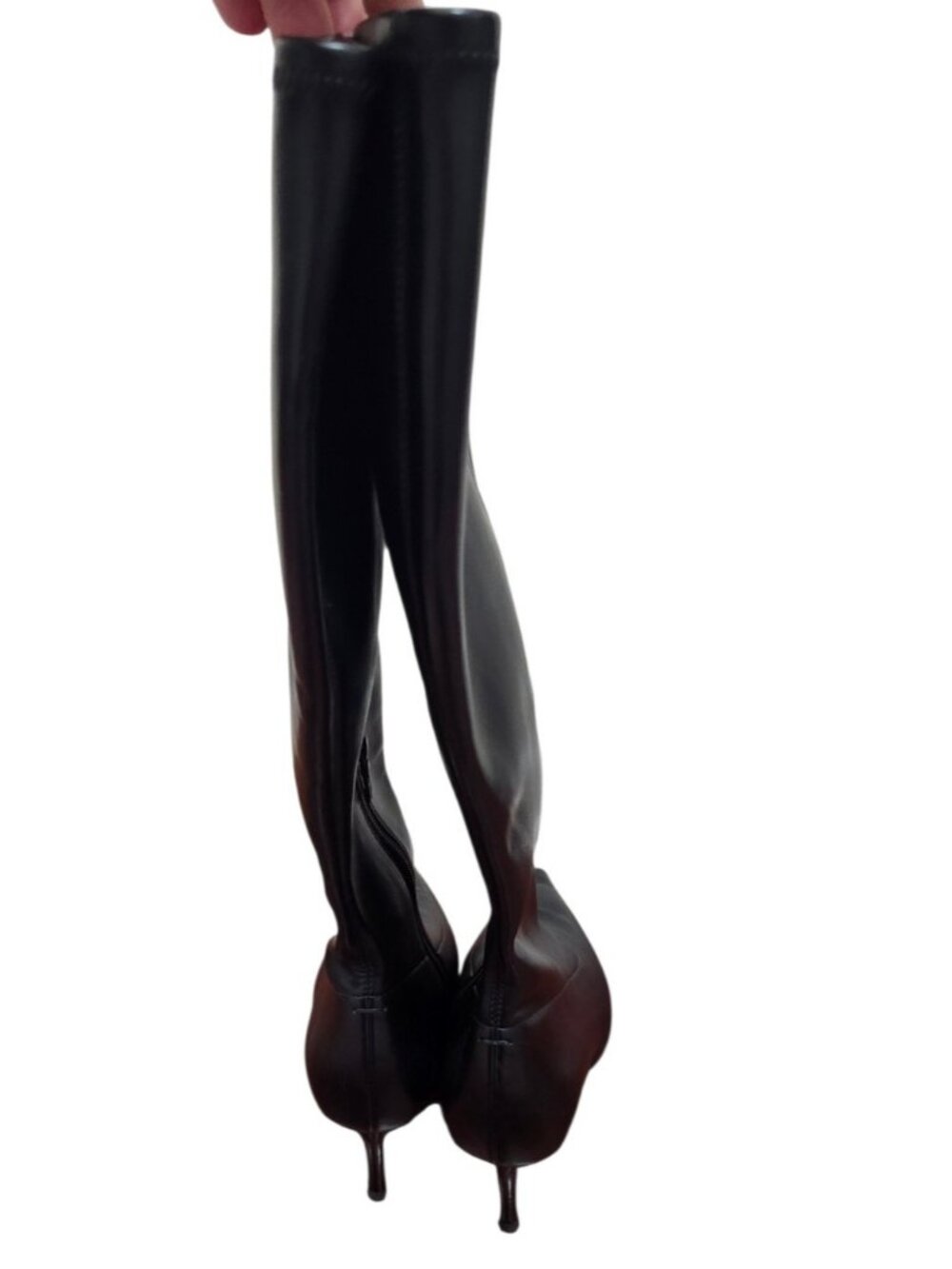 Rag & Bone Mercer Leather Knee High Boots Black Pointed Toe Kitten Heel EU 37 - Picture 11 of 16